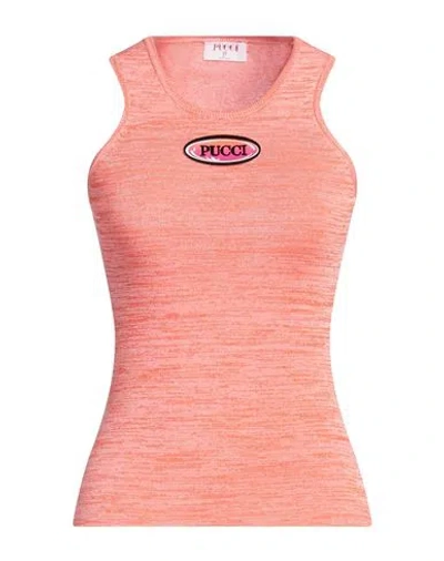 Pucci Woman Tank Top Salmon Pink Size M Cotton