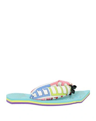 Pucci Woman Thong Sandal Pink Size 8 Textile Fibers