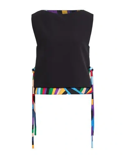 Pucci Woman Top Black Size 8 Polyester, Elastane, Silk