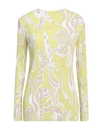 Pucci Woman Top Light Green Size 10 Polyester