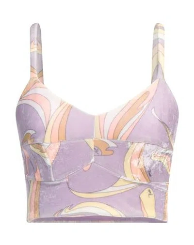 Pucci Woman Top Lilac Size 6 Viscose, Polyamide, Elastane In Purple