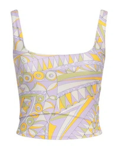 Pucci Woman Top Lilac Size L Polyamide, Elastane In Purple