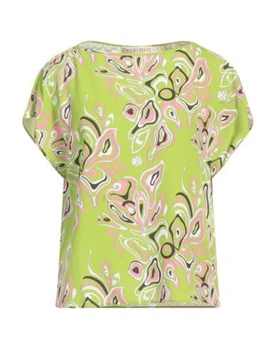 Pucci Woman Top Lime Green Size 12 Viscose