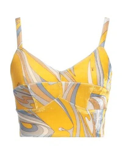 Pucci Woman Top Marigold Size 8 Viscose, Polyamide, Elastane In Yellow