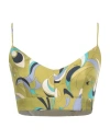 Pucci Woman Top Military Green Size 4 Silk