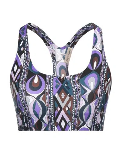 Pucci Woman Top Purple Size Xs Viscose, Polyamide, Elastane