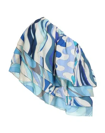 Pucci Woman Top Sky Blue Size 10 Cotton