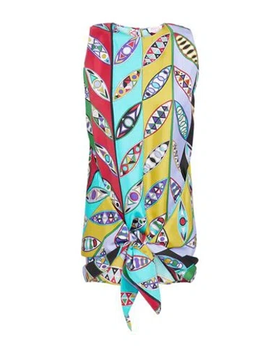Pucci Woman Top Turquoise Size 8 Silk In Multi