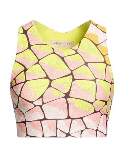 Pucci Woman Top Yellow Size M Polyamide, Elastane