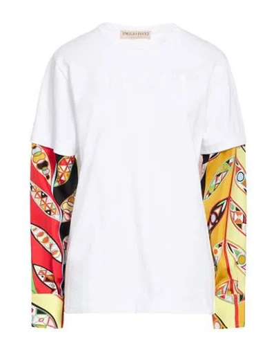 Pucci Woman T-shirt White Size L Cotton