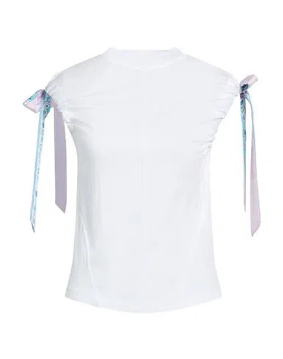 Pucci Woman T-shirt White Size S Modacrylic, Cotton