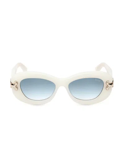 Pucci Women's 52mm Geometric Sunglasses In White