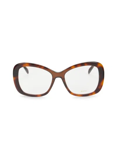 Pucci Women's 53mm Butterfly Optical Eyeglasses In Brown