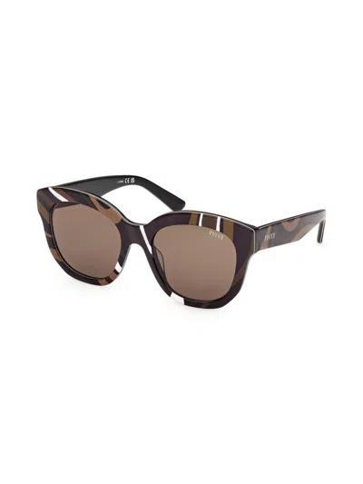 Pucci Women's 53mm Cat-eye Sunglasses In Brown