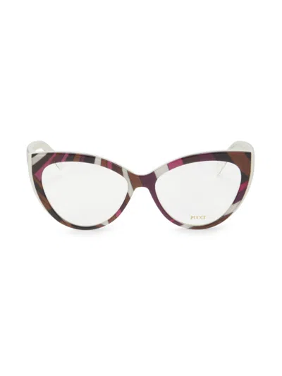 Pucci Women's 54mm Cat-eye Eyeglasses In Brown