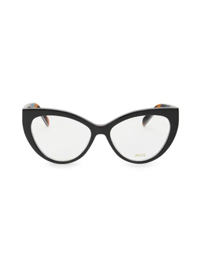 Pucci Women's 54mm Cat-eye Optical Eyeglasses In Black