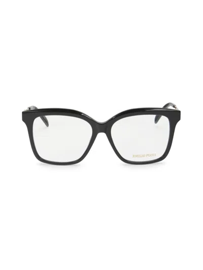 Pucci Women's 54mm Square Optical Eyeglasses In Black