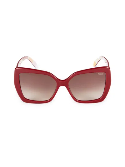 Pucci Women's 58mm Cat Eye Sunglasses In Brown Red