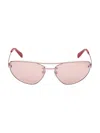 Pucci Women's Shiny Pink Mirror Cat-eye Sunglasses Metal In Pink