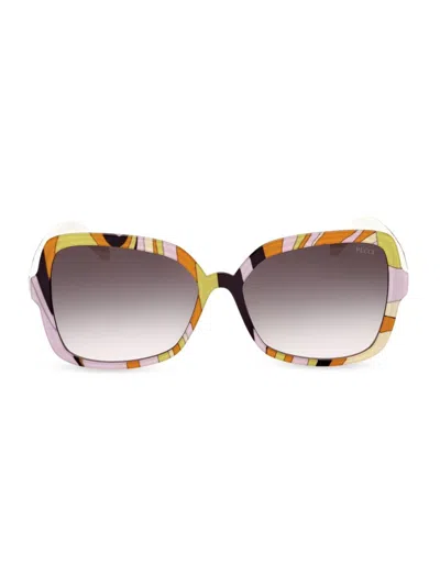 Pucci Women's 60mm Butterfly Sunglasses In Orange
