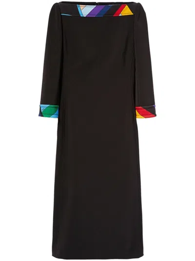 Pucci Black Dress With Back Detail And Trim