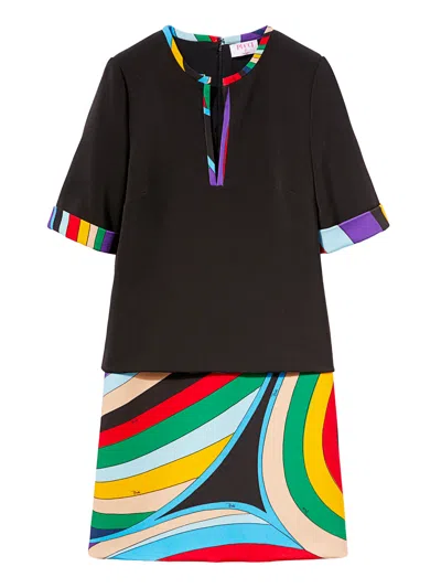 Pucci Women Iride-print Mini Dress In Black