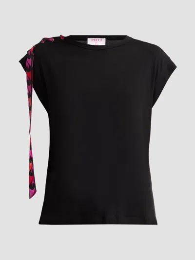 Pucci Women's L'alba Jersey Eyelet T-shirt In Black