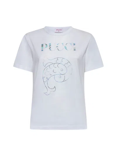 Pucci Women Logo Cotton T-shirt