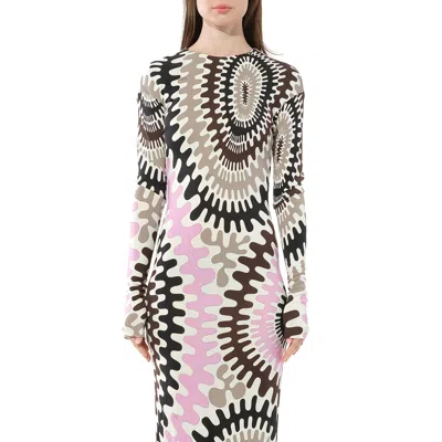 Pucci Women's Long Sleeve Dress In Multicolor