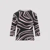 Pucci Khaki And Pink Labirinto-print Wool Knit Cut-out Top In Multi
