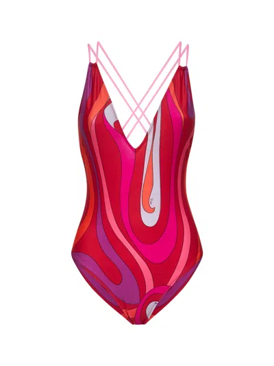 Pucci Women Marmo Print Lycra One-piece Swimsuit