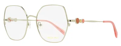 Pucci Women's Oversized Octagonal Eyeglasses Ep5204 016 Palladium/pink 55mm In Gold