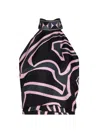 Pucci Printed Silk-twill Halterneck Top In Multi