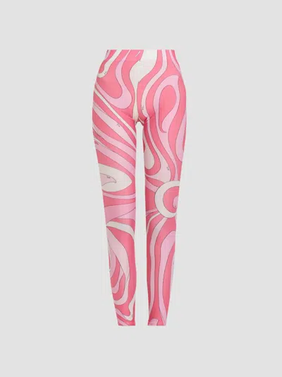 Pucci Women's Printed High-rise Leggings In Pink