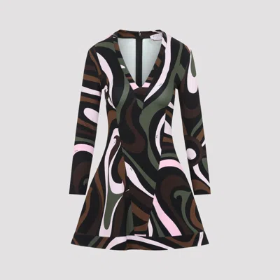Pucci Women's Printed Long-sleeve Mini Dress In Multi