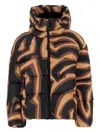 Pucci Printed Nylon Down Jacket In Brown