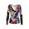 Pucci Printed Long-sleeved Top In Multicolor