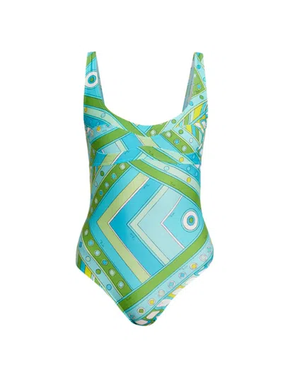 Pucci Women's Very Vivara Printed One-piece Swimsuit In Turchese Lime