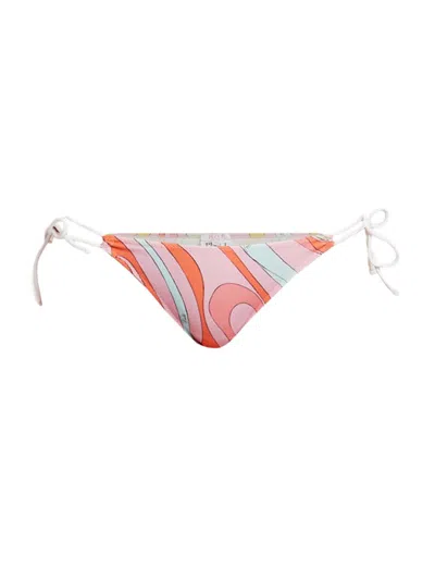 Pucci Women's Very Vivara Side-tie Bikini Bottoms In Peonia Rosso