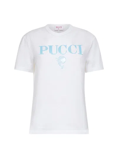 Pucci Women White Cotton Jersey Logo T-shirt