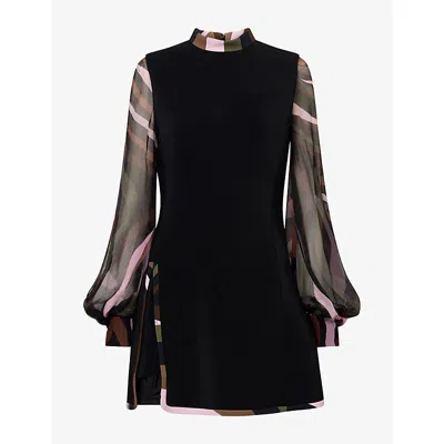 Pucci Womens Abito Long-sleeve Woven Midi Dress Nero In Black