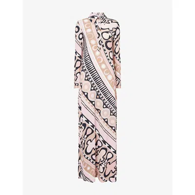 Pucci Womens Nude Soleil Printed Woven Maxi Dress In Brown