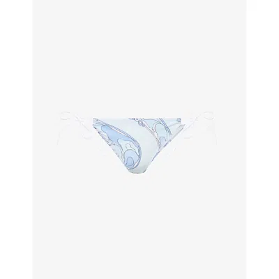 Pucci Womens Pale Blue Orchidee Printed Bikini Bottoms