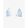 Pucci Womens Pale Blue Orchidee Printed Triangle Bikini Top In Blue