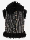 Pucci Wool Blend Vest With Abstract Print In Black