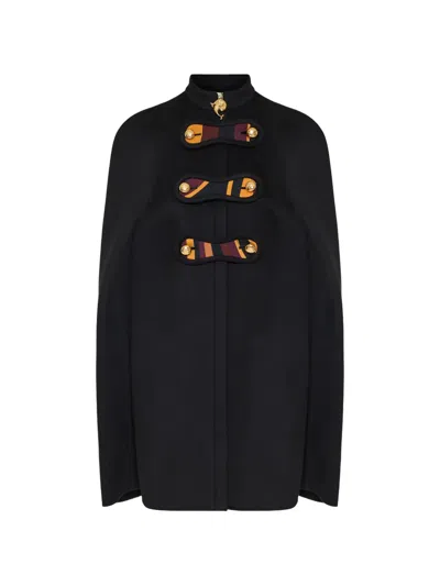 Pucci Wool Cape In Black