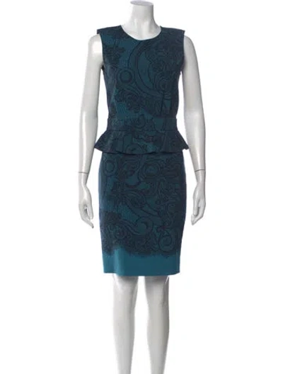Pre-owned Pucci Wool Knee-length Dress In Blue/green