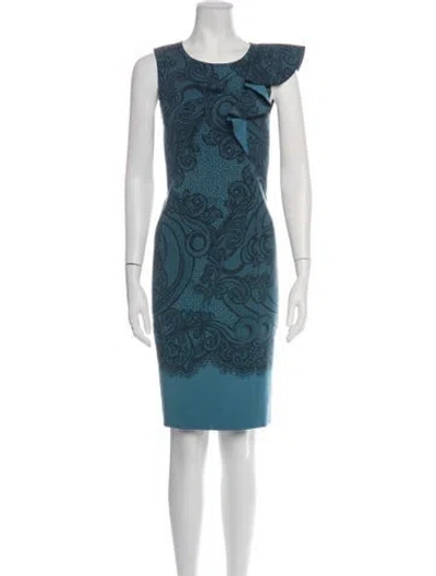 Pre-owned Pucci Wool Knee-length Dress In Blue/green
