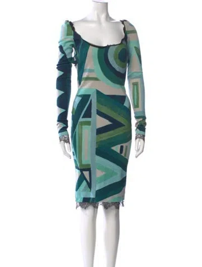 Pre-owned Pucci Wool Knee-length Dress In Green