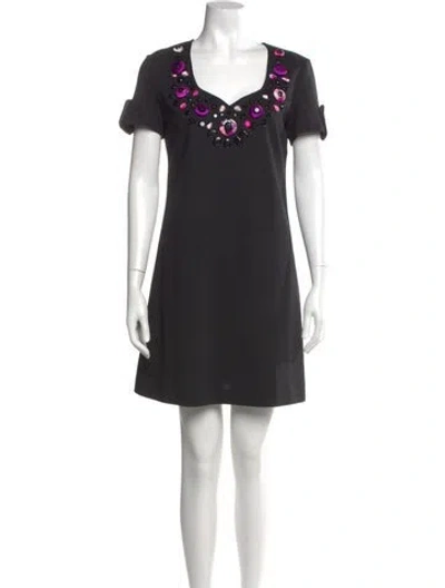 Pre-owned Pucci Wool Mini Dress In Black